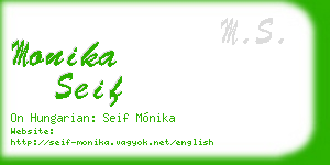 monika seif business card
