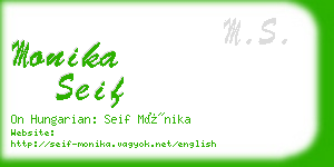 monika seif business card